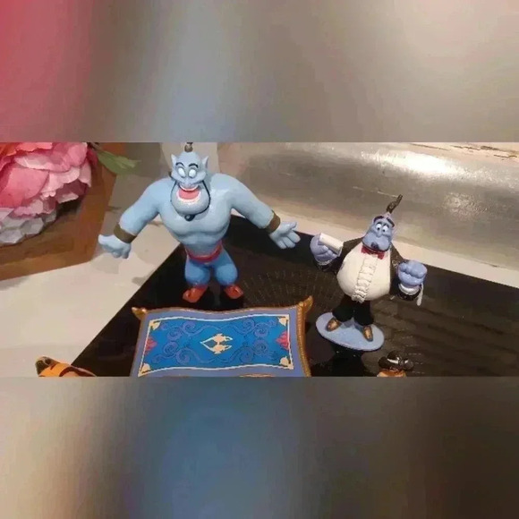 Disney Vintage 1992 Aladdin Vinyl Figures Bundle Genie  Jasmine Rajah Carpet - Picture 3 of 11